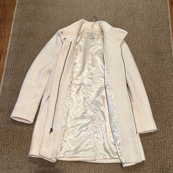 LOFT Cream Women's Boucle Car Coat - Picture 7 of 8